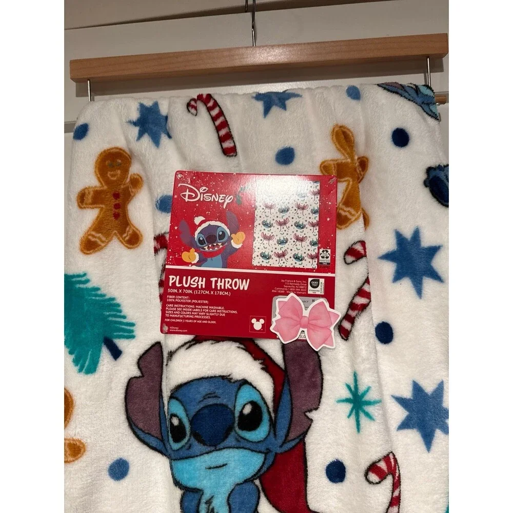 2025 Disney Christmas Stitch Plush Throw Blanket